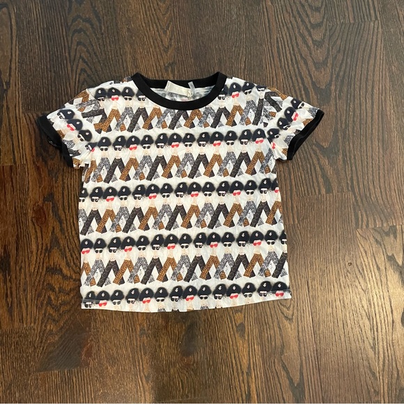 Alice + Olivia Tops - ALICE + OLIVIA Donald Robertson Willa Crazy Pants Printed crop top xs